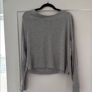 J. Crew Gray Relaxed Crop Long Sleeve Sweatshirt